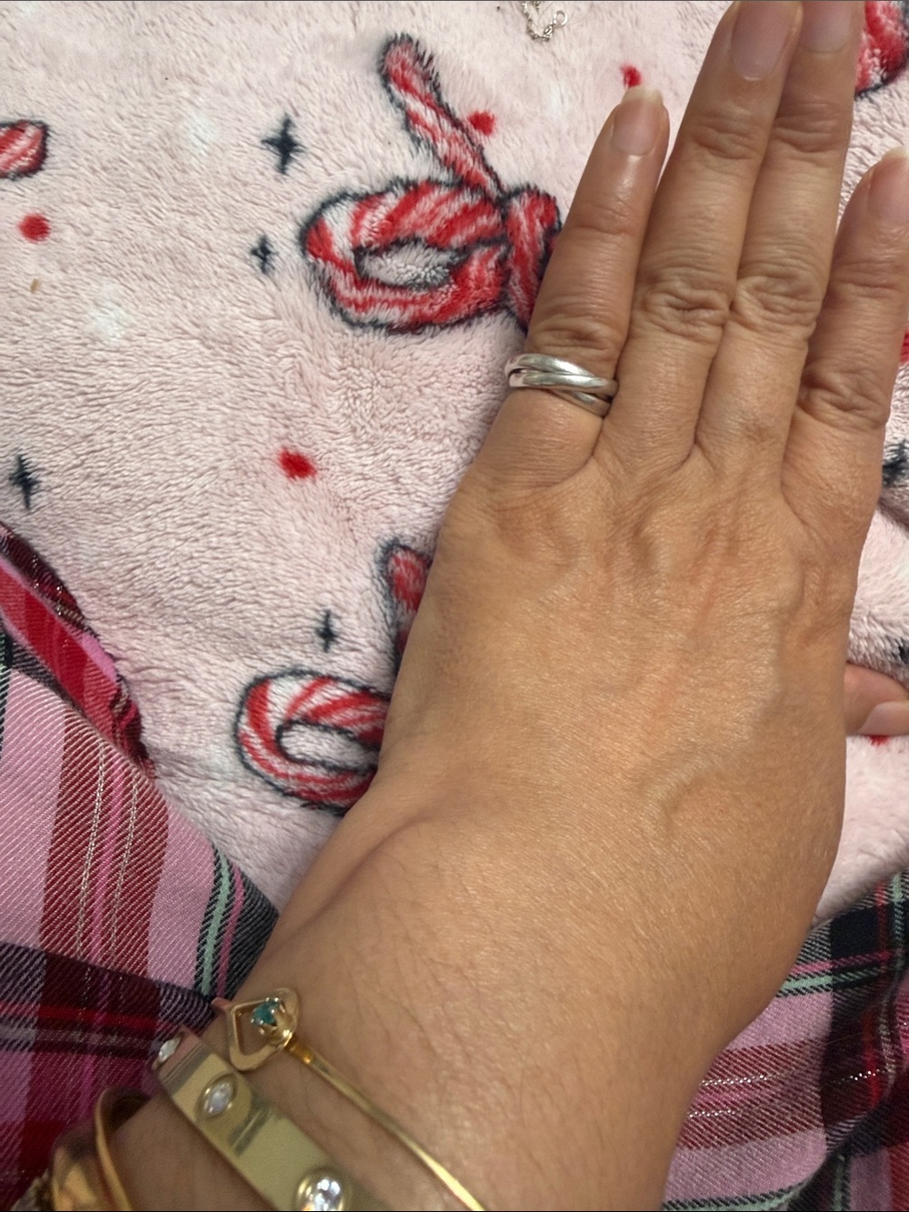Sterling Silver Double Band Ring - Silver